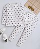 BABY NATION Cotton Knit Full Sleeves Tractor Printed Coordinating Night Suit Set - Crème