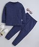 BABY NATION Cotton Knit Full Sleeves Solid Night Suit Set - Navy Blue