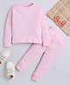 BABY NATION Cotton Knit Full Sleeves Geometric Printed Coordinating Night Suit Set - Light Pink