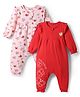 Babyoye 100% Cotton Interlock Knit Full Sleeves Rompers With Floral & Butterfly Print Pack of 2 - Multicolor