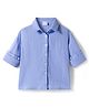 Kookie Kids Cotton Woven Full Sleeves Solid Colour Shirt - Light Blue