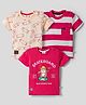 Mini Donuts Sinker Knit Half Sleeves T-Shirts With Skateboarding Print Pack of 3 - Red & White