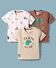 Mini Donuts Sinker Knit Half Sleeves Vehicles & Gaming Theme Printed T-Shirts Pack Of 3 - Beige Brown & Peach