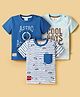 Mini Donuts Sinker Knit Half Sleeves Stripes & Beach Theme Printed T-Shirts Pack Of 3 - Blue White