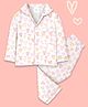 Fancy Fluff Cotton Woven Full Sleeves Heart Printed Coordinating Night Suit Set -  Ivory