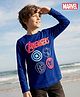 Pine Kids Marvel Single Jersey Knit Full Sleeves T-Shirt With Avengers Print - Blue