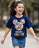 Pine Kids Disney Single Jersey Knit Half Sleeves Oversized T-Shirt With Minnie Mouse Graphics - Navy Blue