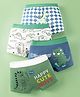 Neska Moda Modal Knit Pack Of 4 Dinosaurs Printed Trunks - Green Blue & White
