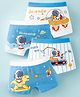 Neska Moda Modal Knit Pack Of 4 Space Theme Printed Trunks - White Blue & Yellow