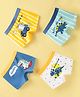 Neska Moda Modal Knit Pack Of 4 Dinosaurs Printed Trunks - White & Blue & Yellow