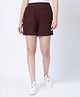 Zelena 95% Viscose 5% Lycra Woven Solid Maternity Extra Stretchable Mid Rise Pregnancy & Postpartum Shorts - Dark Chocolate