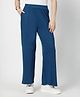 Zelena Viscose Elastane Woven Solid Pre & Post Pregnancy Maternity Pajama  - Deep Teal