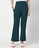 Zelena 95% Viscose 5% Lycra Woven Solid Soft Belly Support & Stretchable Flared Maternity Pants - Deep Emerald