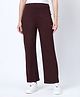 Zelena 95% Viscose 5% Lycra Woven Solid Soft Belly Support & Stretchable Flared Maternity Pants - Dark Chocolate