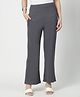 Zelena 95% Viscose 5% Lycra Woven Solid Soft Belly Support & Stretchable Flared Maternity Pants - Charcoal Grey