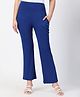 Zelena 95% Viscose 5% Lycra Woven Solid Maternity Pants - Royal Blue