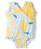 Mark & Mia Sleeveless Tropical Theme Printed V Cut Swimsuit - Yellow & Light Blue