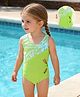 Mark & Mia Sleeveless Printed V Cut Swimsuit - Light Green