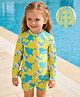 Mark & Mia Raglan Full Sleeves Printed Legged Swimsuit - Multicolour