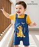 Babyhug Disney Single Jersey Knit Dungaree & Half Sleeves Inner Tee With Lion King Graphics - Blue & Yellow