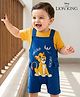 Babyhug Disney Single Jersey Knit Dungaree & Half Sleeves Inner Tee With Lion King Graphics - Blue & Yellow