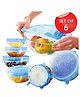 ARCADE TOYS Silicone Stretch Lids Flexible Covers foR Utensils, Bowls,Plates Jars, Cans, Mugs, Dishwasher, Freezer Safe, Food Safety Reusable Lids 6 pcs Multi Size (Multicolor)
