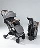 Babyhug Compact Fold Baby Stroller with Trolley Handle & Linked Brake| One-Hand Fold| 5-Point Harness| Multi-Recline Seat| Shock Absorbing Wheels| Concealed Linked Brake   Grey