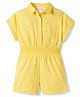 Kookie Kids Cotton Woven Half Sleeves Jumpsuit With Schiffli Detailing - Yellow
