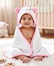 Babyhug 100% Cotton Knit Hooded Wrapper with Polka Dots Print & Applique L 65 X B 61 cm - Pink