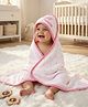 Babyhug Cotton Knit Hooded Wrapper Polka Dots Print  L 65 x B 61 cm - Pink