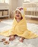 Babyhug Cotton Knit Hooded Wrapper With Butterfly Embroidery & Polka Dots Print L 65 x B 61 cm - Orange