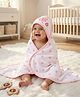 Babyhug Cotton Knit Hooded Towel With Butterfly & Floral Embroidery & Print L 65 x B 61 cm - Lavender