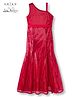 Arias Woven Sleeveless Party Dress with Sequin Detailing - Red