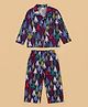 The Mom Store Cotton Knit Christmas Theme Full Sleeves Christmas Trees Printed Coordinating Night Suit Set - Multi Colour