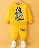 KUCHIPOO Fleece Knit  Mickey & Friends Featuring  Full Sleeves Characters Printed Sweatshirt & Joggers Set - Yellow