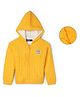 Sportking Knit Full Sleeves Cable Knit Designed Animal Patch Detailed Light Winter Jacket - Yellow