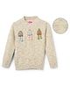 Sportking Knit Full Sleeves Beanie Applique Detailed Light Winter Sweatshirt - Peach