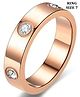 TEULRIP Anti Tarnish Minimal Zircon Stainless Steel Unisex Ring 3g- Rose Gold
