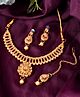 JEWELS NEST-Royal Look Kundan-Style Beaded Gold Jewellery Set- Gold- 30 g
