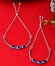 JEWELS NEST- Set of 2 Silver-Plated Stainless Steel Evil Eye Oval Beaded Anklets- SILVER- 30 g