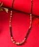 JEWELS NEST - Gold-Plated Traditional Double-Line Mangalsutra with Barrel Pendant- Gold