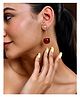 JEWELS NEST- Gold-Tone Cherry Drop Earrings with Crystal Studs for Women- Red