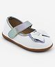 Chiu Bow Appliqued Velcro Closure Ballerinas - Silver