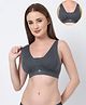 Zelena Modal Woven Solid Padded Maternity Bra With Front Open Nursing Access - Steel Grey
