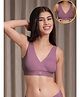 Zelena 95% Modal 5% Elastane Woven Solid Maternity Padded Bra - Onion Purple