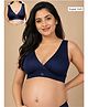 Zelena 95% Modal 5% Elastane Woven Solid Maternity Padded Bra - Navy Blue