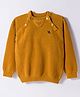 Yellow Apple Knit Full Sleeves Solid Colour Pullover Sweater - Mustard
