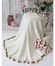 Woonie Handmade Rose Bouquet 25*25 inch Blanket - Cream