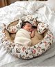 StarAndDaisy Baby nest / Sleeping bed for New Born boy & girl Soft and Comfortable Baby Bed with pillow for 0-12 Months/Foldable & Washable, round baby bedding set Cotton Design -Orange