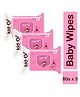 KIDO Gentle Baby Wipes 80s (Pink-FT) (Pack of 3)